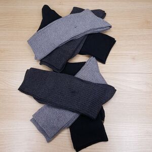 GOLD TOE Mens Crew Dress Socks Grey Black 6-Pack Stanton Knit Reinforced Toe